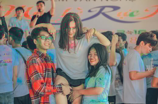 Three person playing